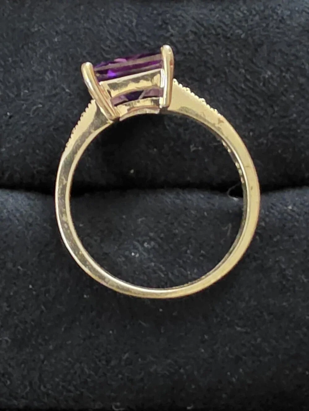 925 Silver Amethyst, Marcasite Ring (Vintage)